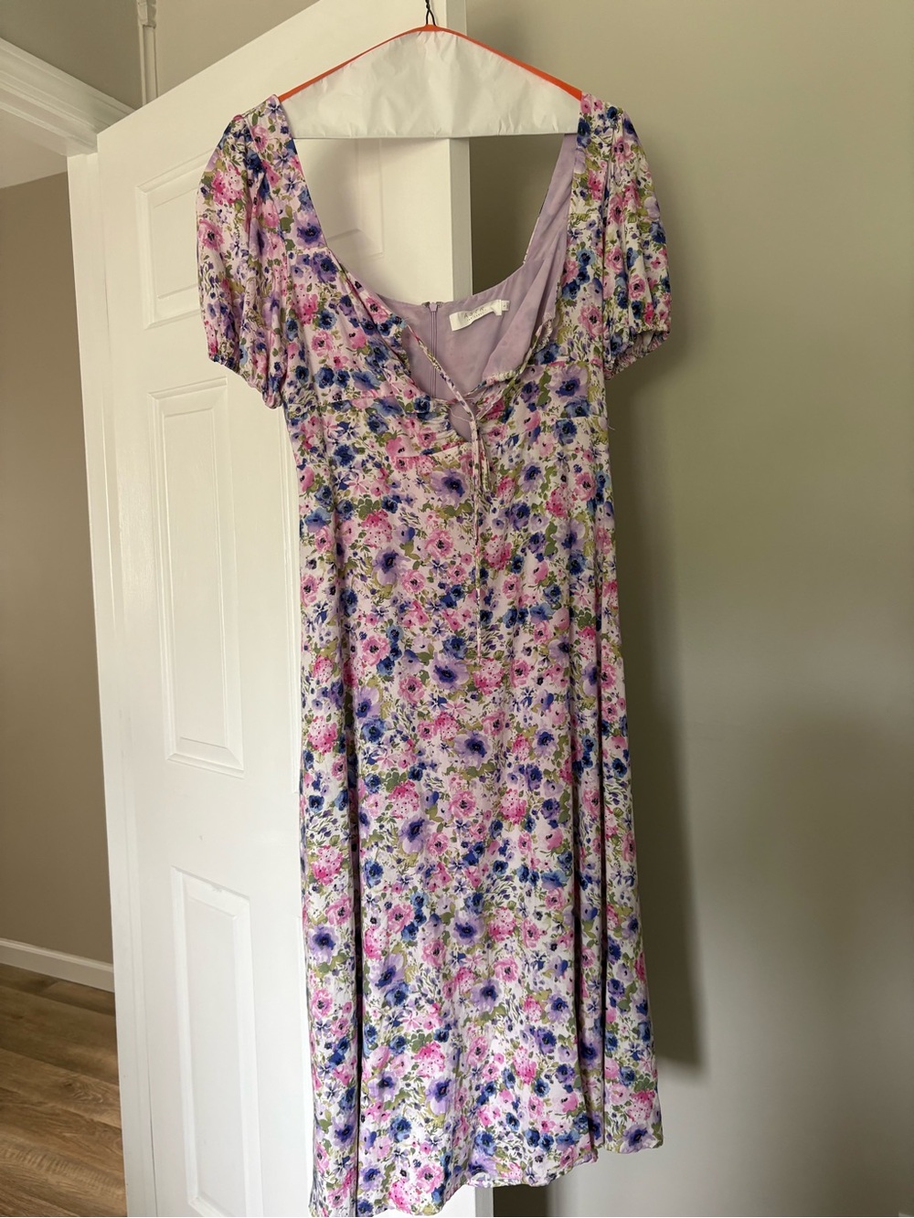 Astr Lavender Floral Midi Dress